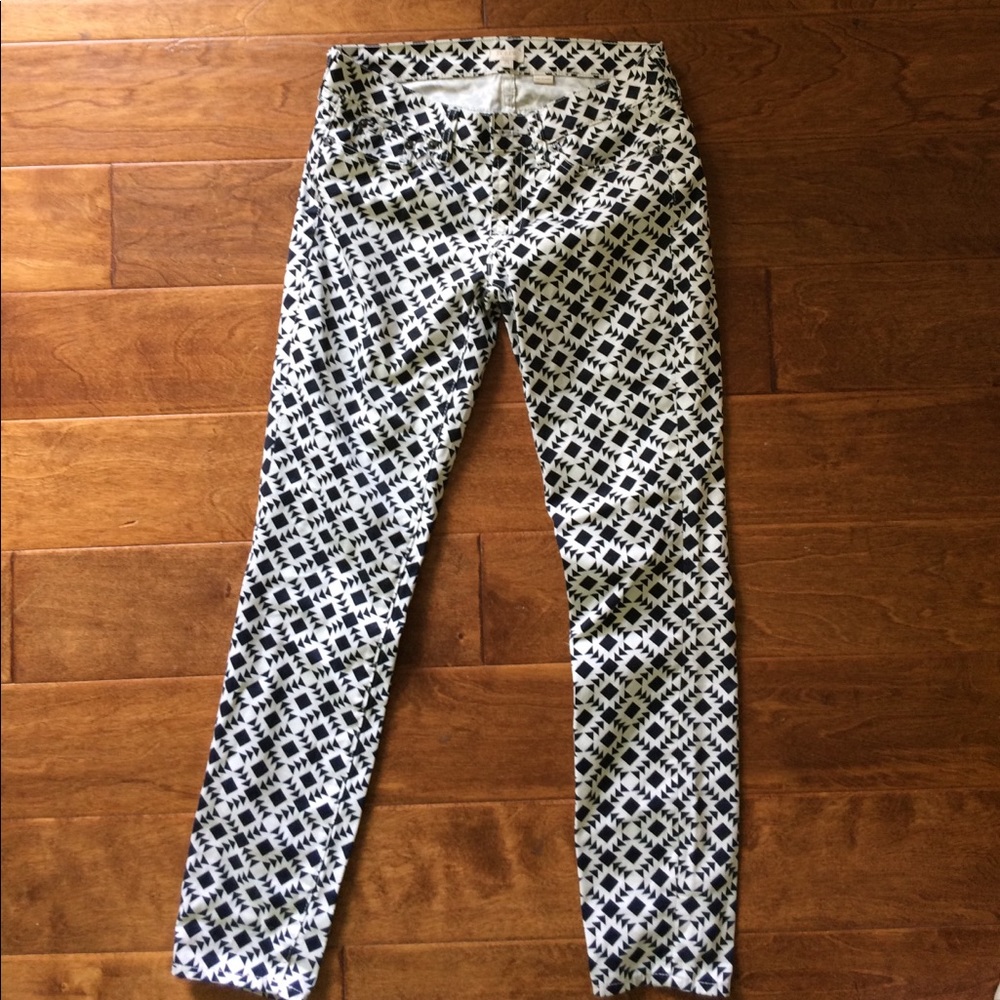 Jcrew patterned stretch pants