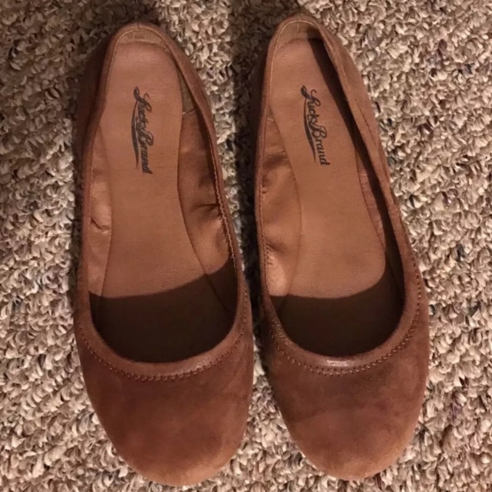 Lucky Brand Brown Leather Ballet Flats