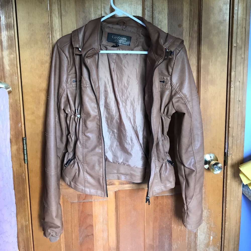 Gi Sono by Cavalini brown leather jacket
