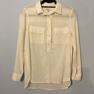 Madewell white button down textured shirt