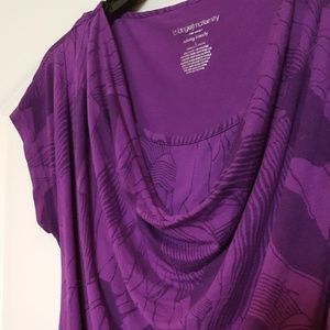 Maternity nursing friendly purple blouse