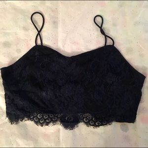 Dark Blue Divided Crop Top/Bralette Size M