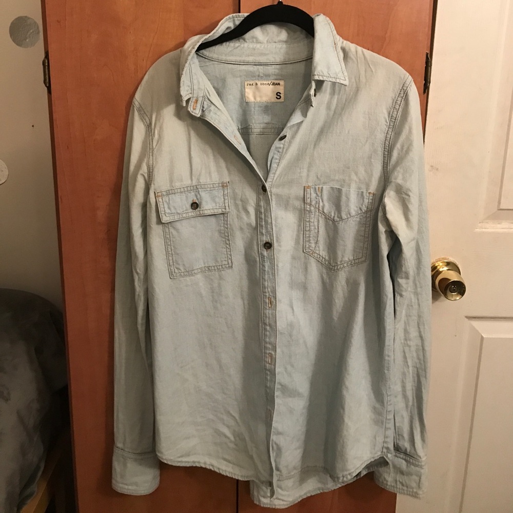 Women's Blue Bleachout Denim Shirt