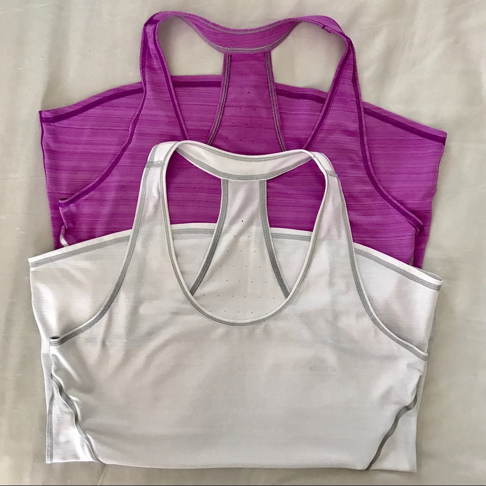 Athleta Zinger Tank - white and purple
