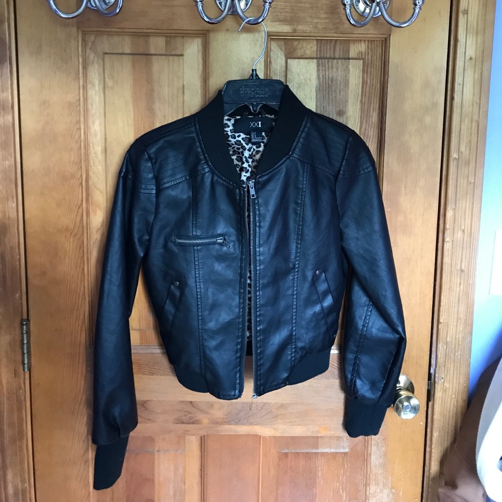 Forever 21 black leather jacket