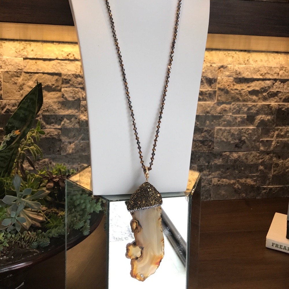 Elegant unique Mala beads and Quartz SOLD