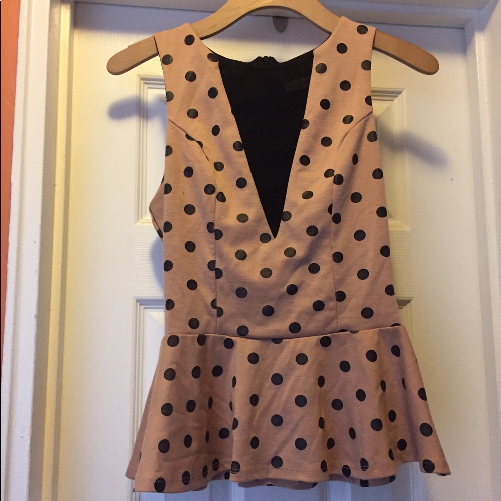 Pink, polka dots, + peplum!