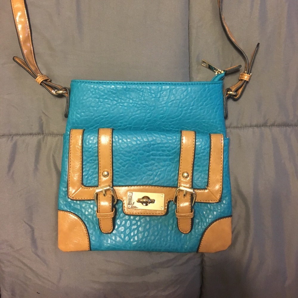 Turquoise cross body bag