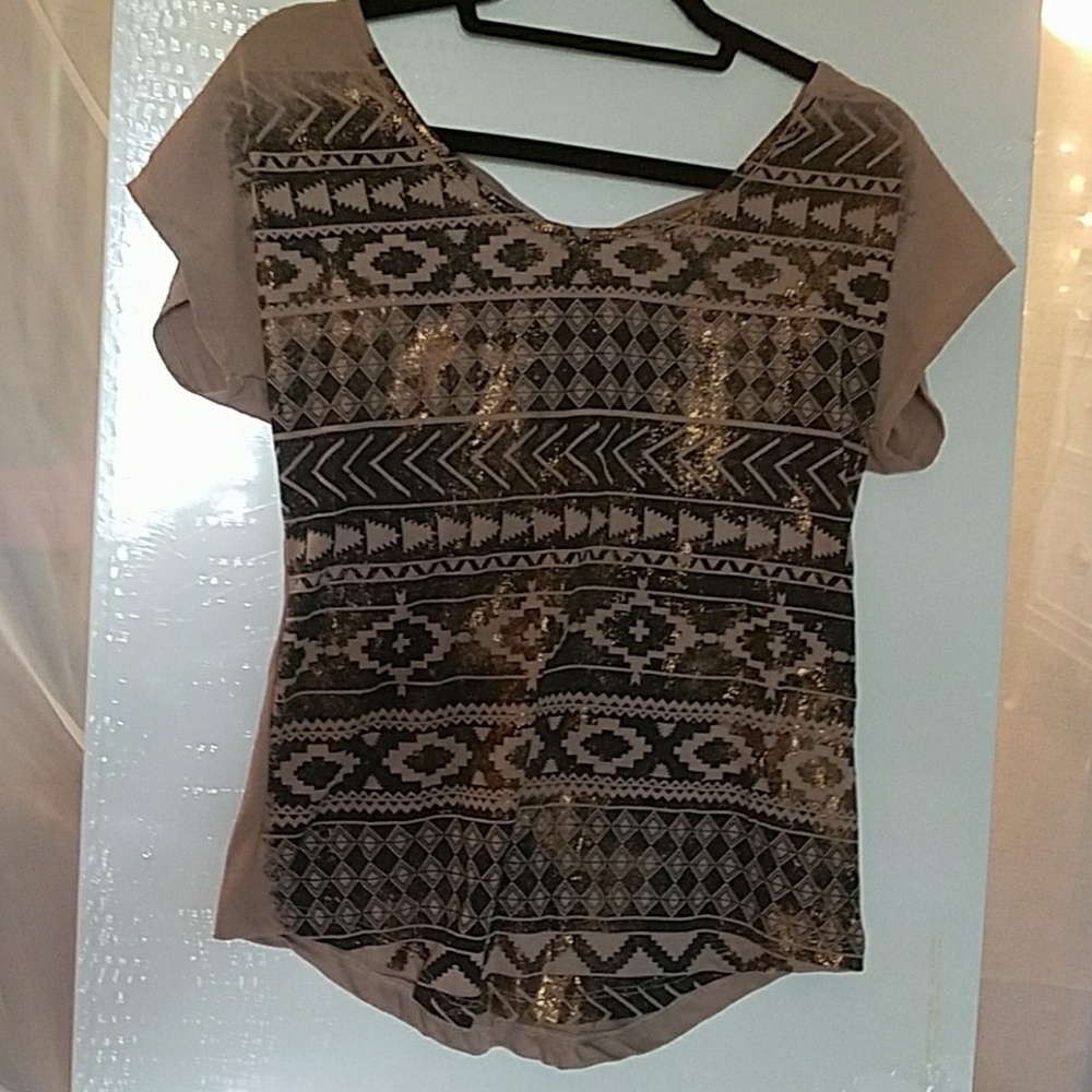 Aztec Sequin Short Sleeve