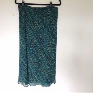 Abstract Green Patterned Skirt Size 16