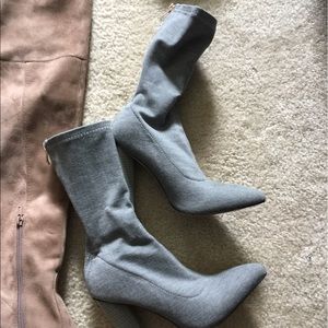 Grey sock booties
