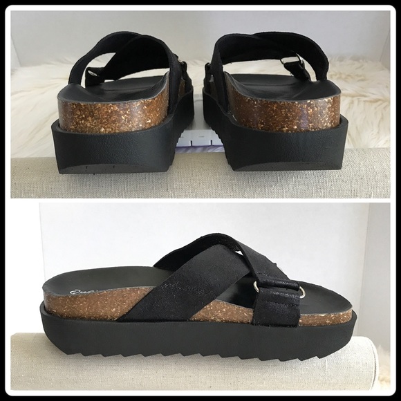 WIDE STRAPS METALLIC SLIDE SANDAL - Picture 3 of 8