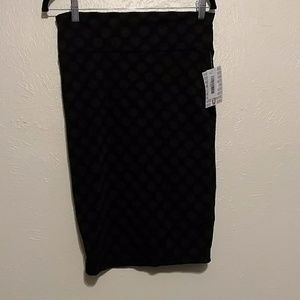 LuLaRoe Cassie Small Skirt Black Polkadot NWT