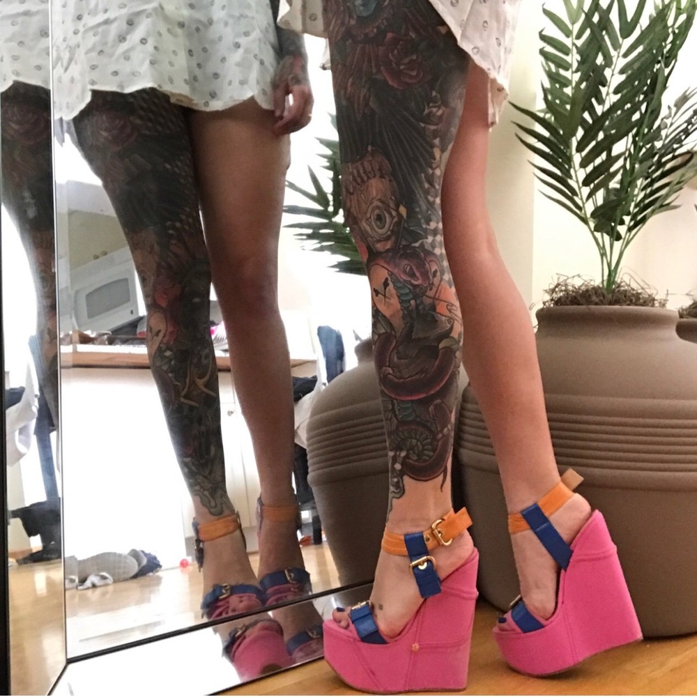 Pink denim Barbie shoes