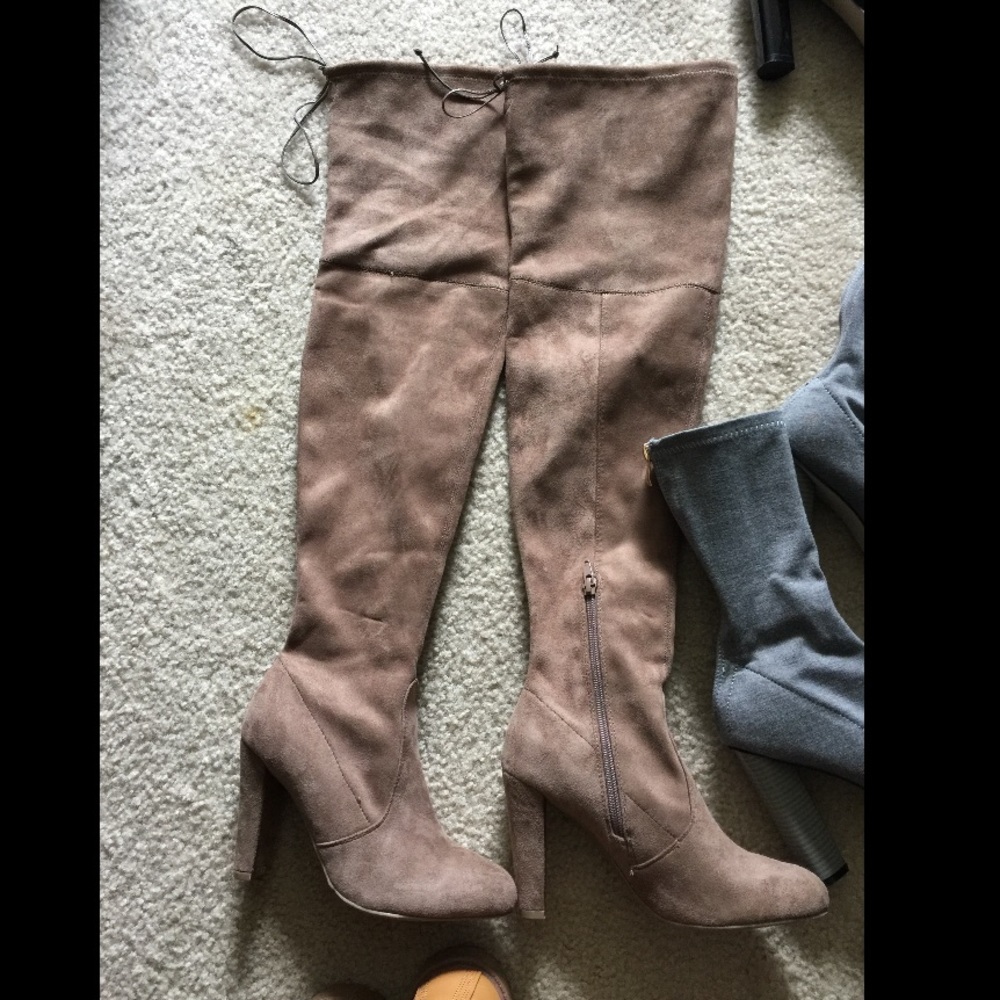 Thigh high camel colored boots