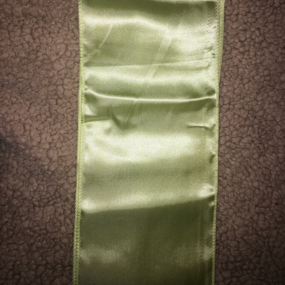Tea green satin  chair ribbons.