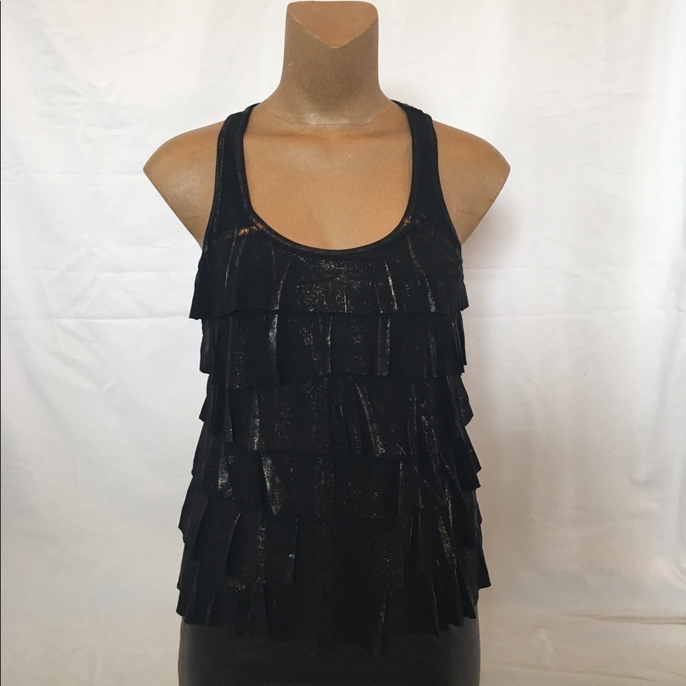 Ruffle Top, Black, M