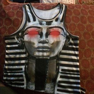 Chic Cool King Tut w/Red Eyes Unisex Tank Top