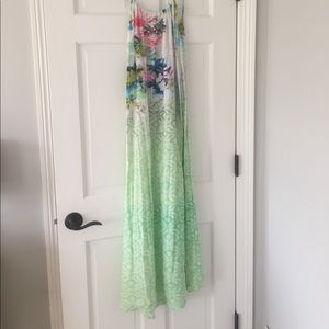 Free People Women's Floral Print Open Back Maxi