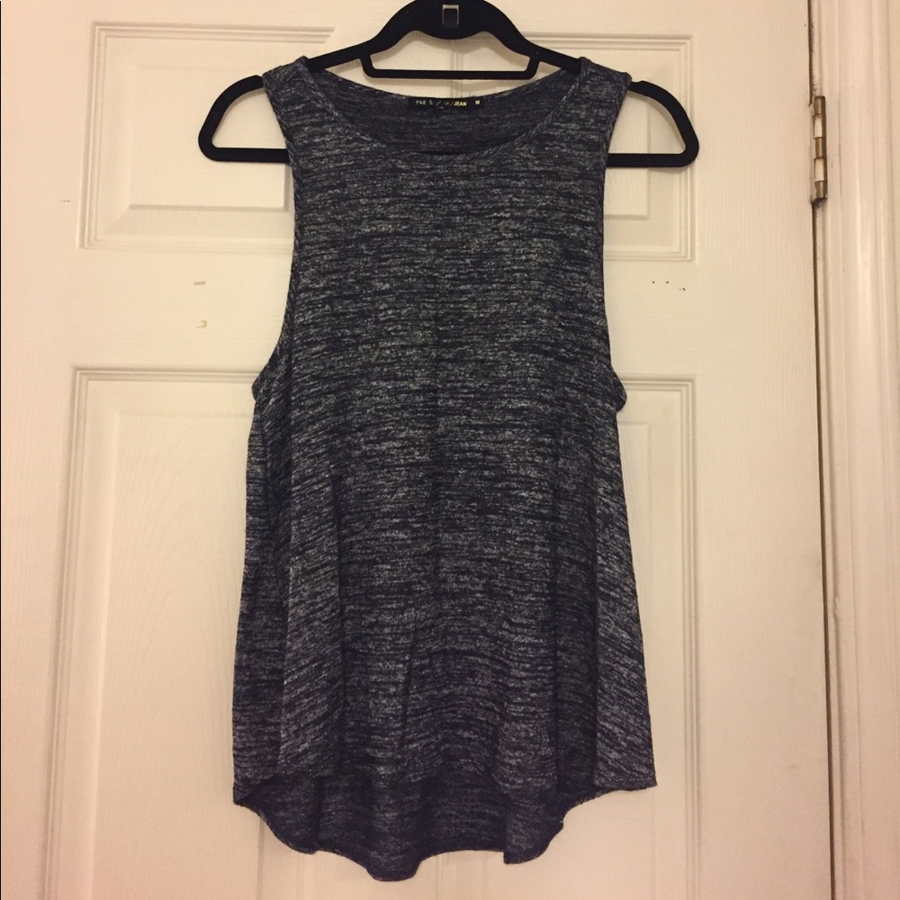 Navy and grey speckled tank top