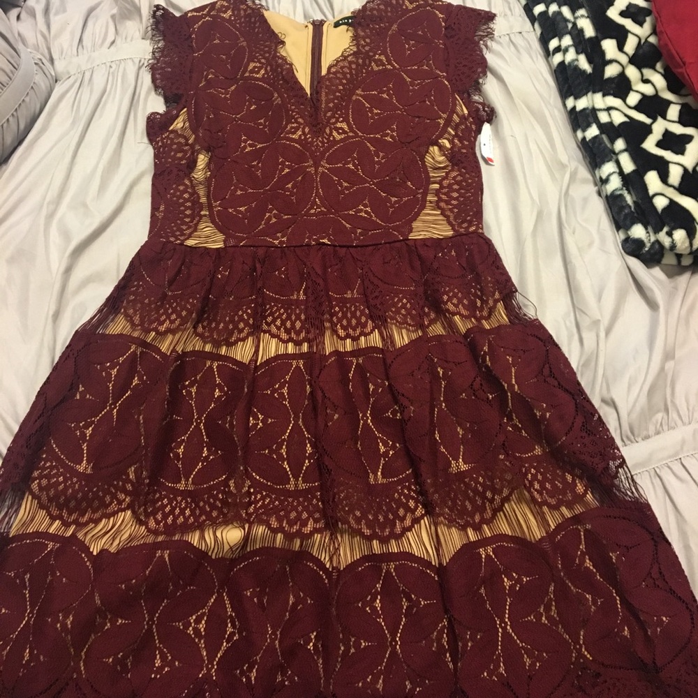Burgundy Dress.