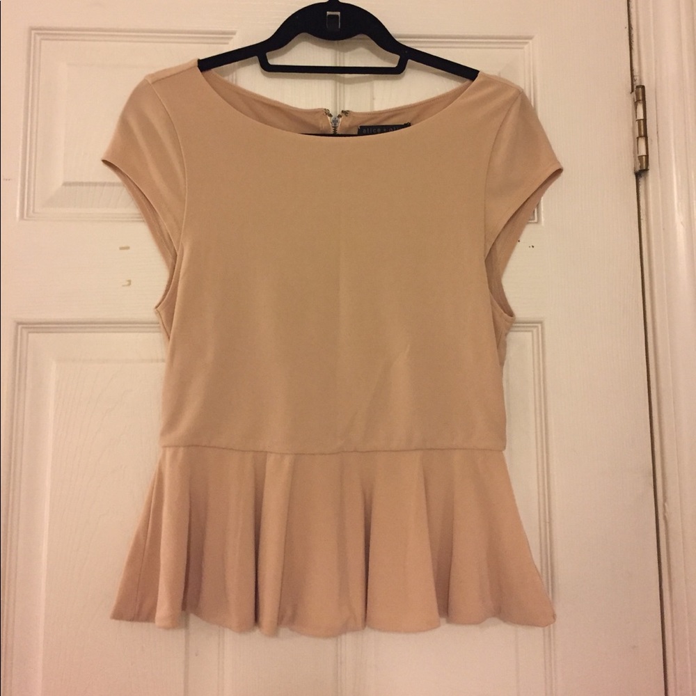 Nude peplum top