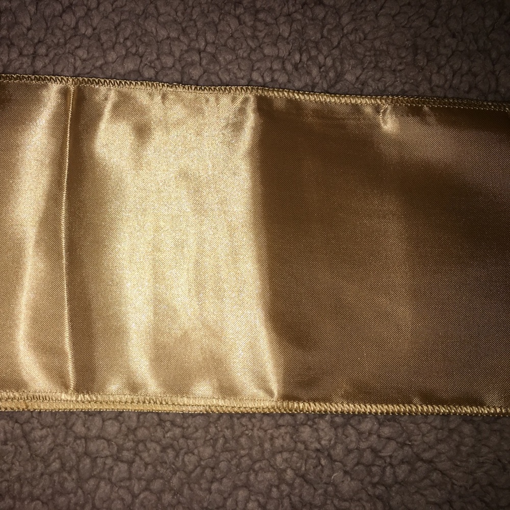 Gold satin chair sash