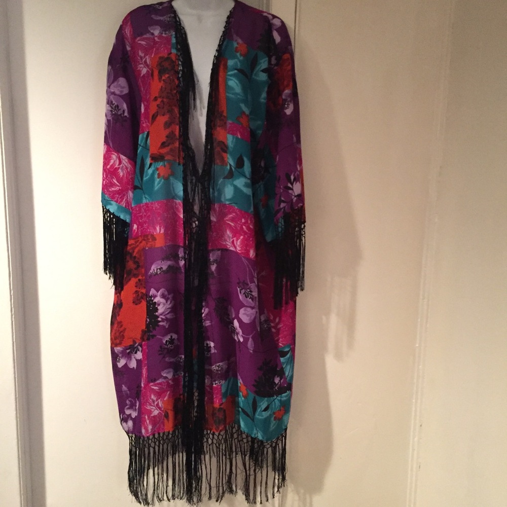 Long shawl cover with sleeves