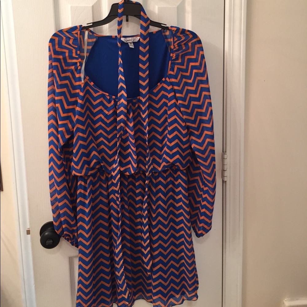 Blue and orange dress