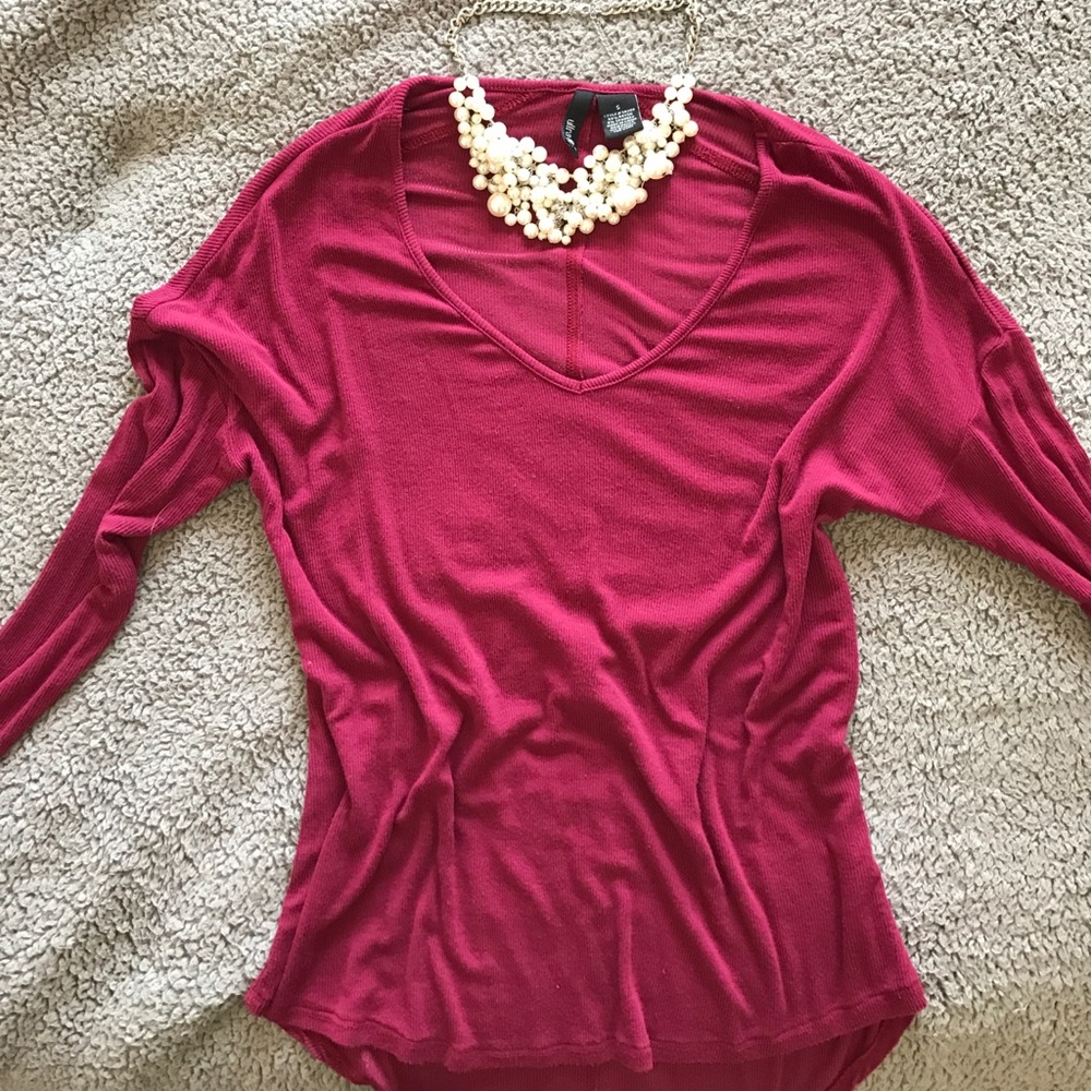Maroon 3/4 sleeve top