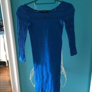 Blue bebe bodycon dress