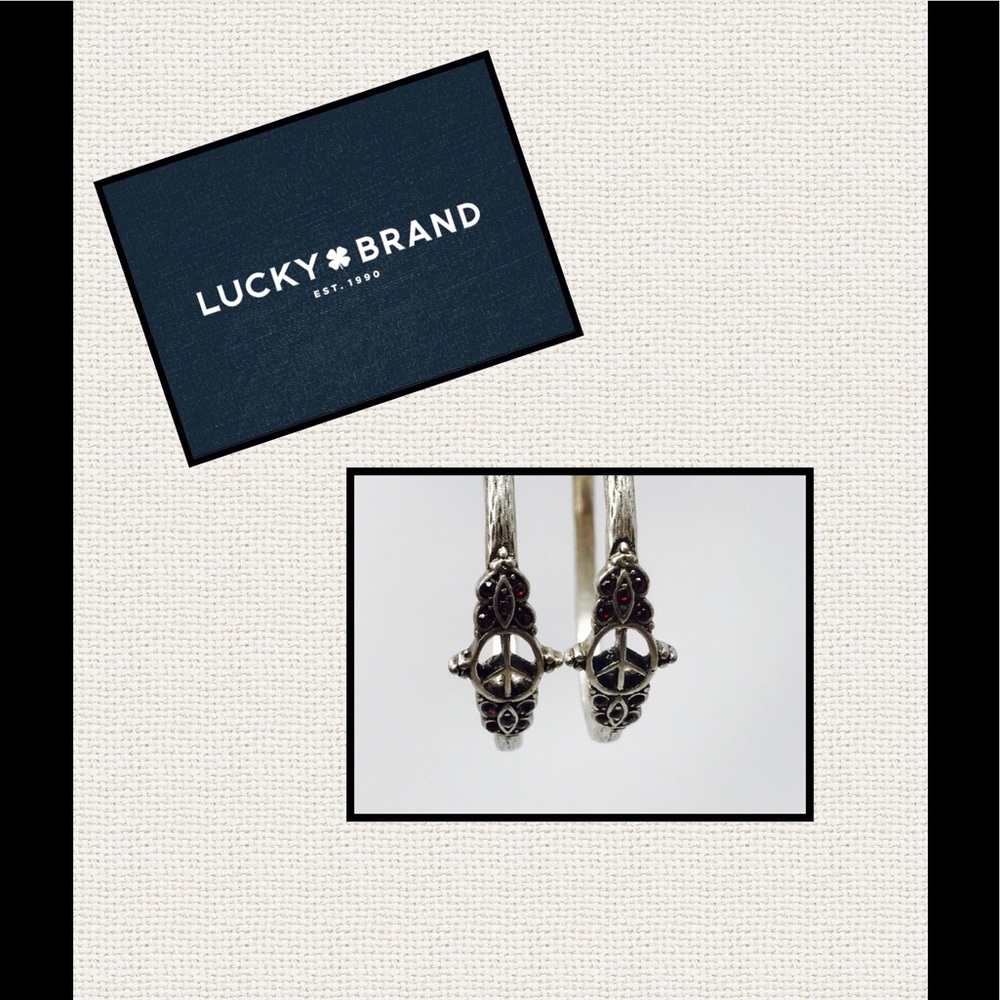 Lucky Brand Peace Hoop Earrings