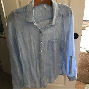 Beautiful, high quality, button up linen blouse