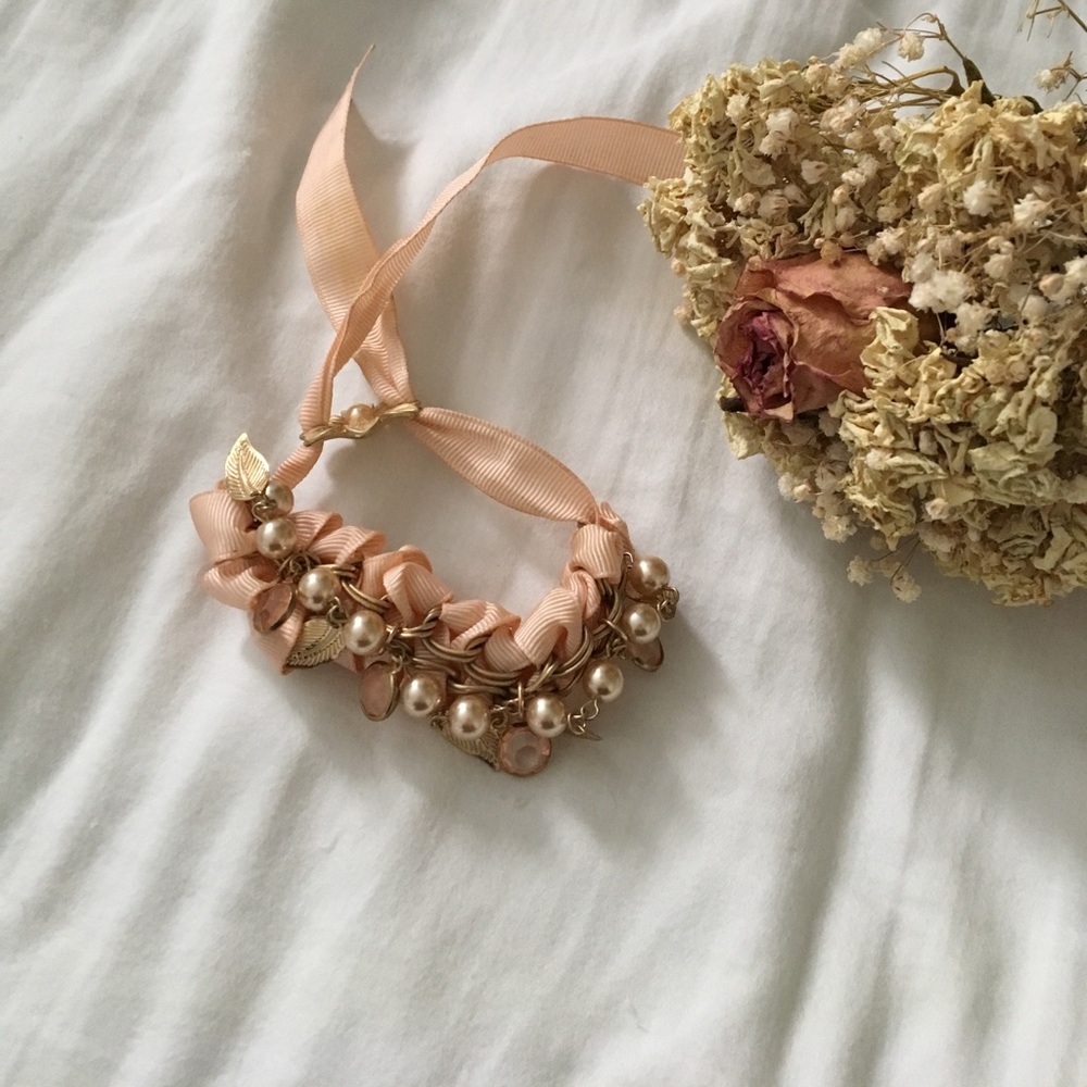 Vintage ribbon charm bracelet