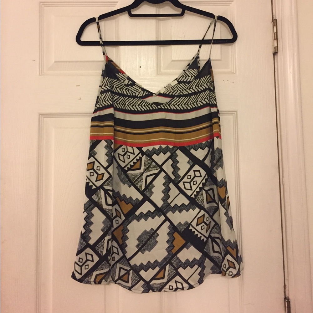 Printed silk tank top
