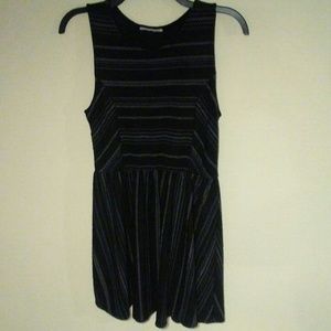 Short sleeved, casual, black stripped dress