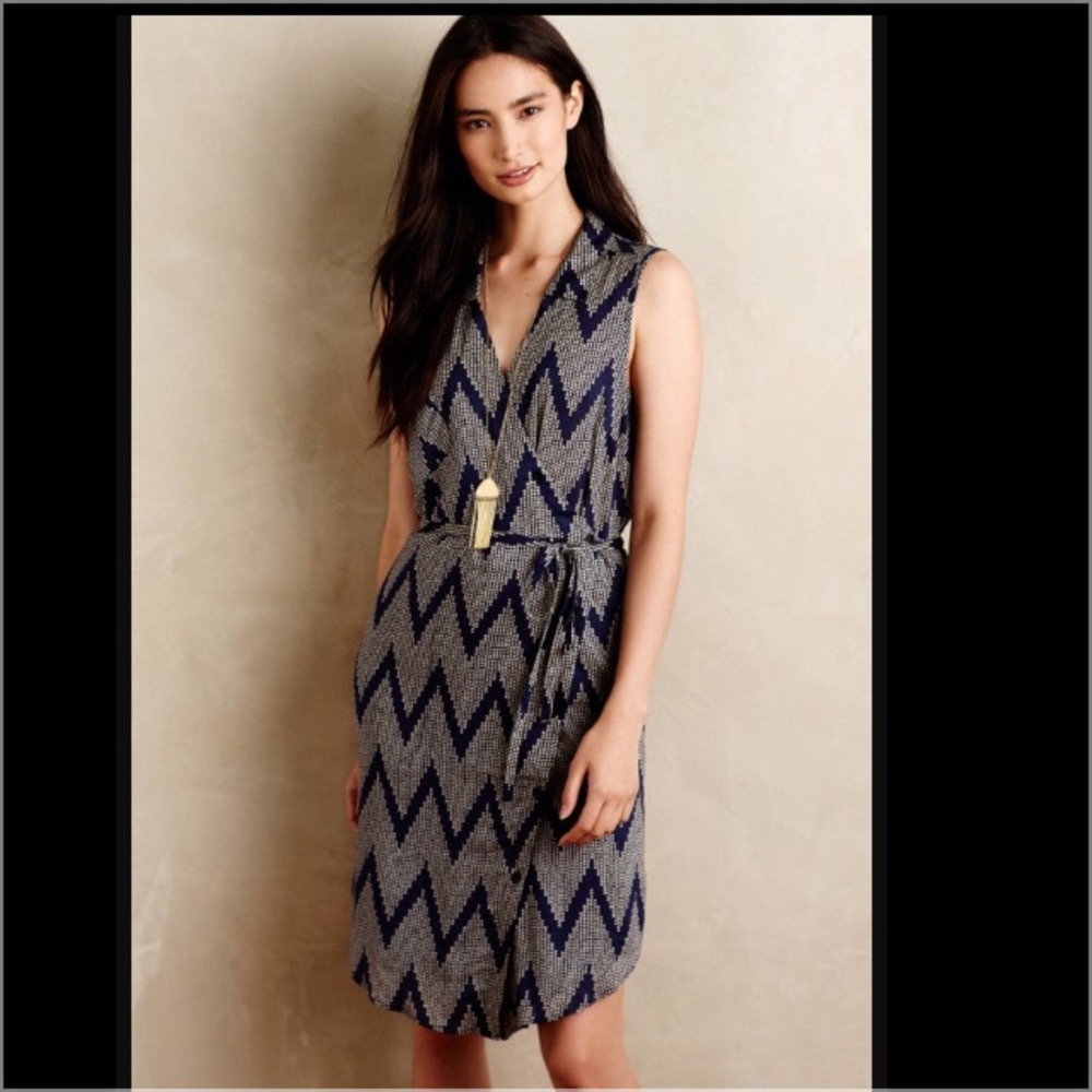 Chevron pattern wrap dress