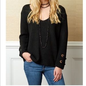 •Grommet Sleeve Sweater•