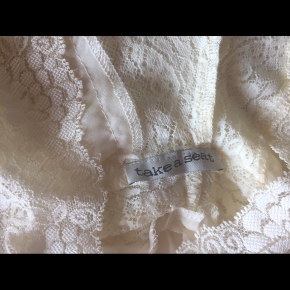 Lace low cut blouse with button-front detailing - Picture 3 of 4