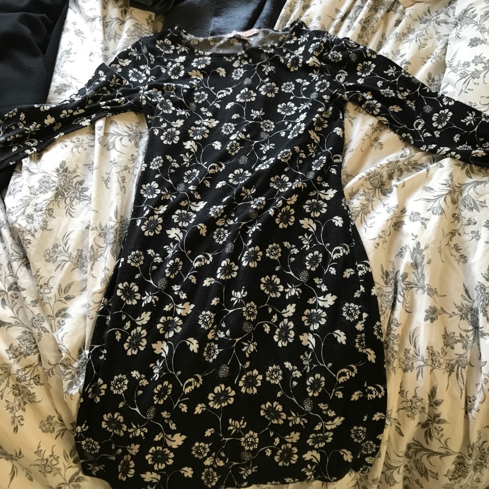 Floral Black Dress