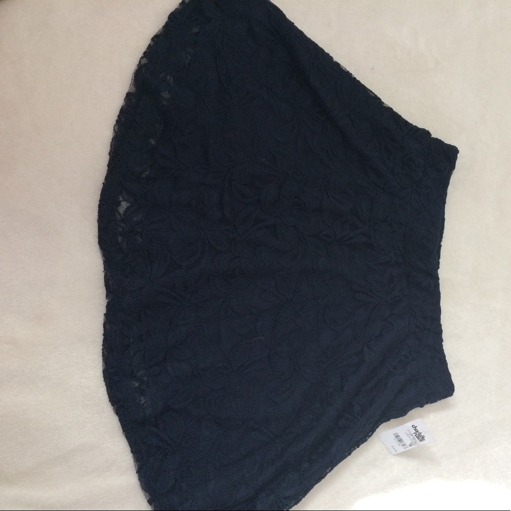 Navy blue floral lacy skirt
