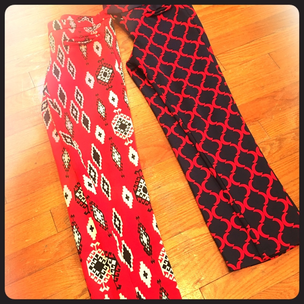 Two Pairs of Printed Crop Pants