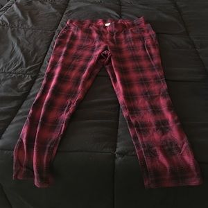 Red plaid leggings