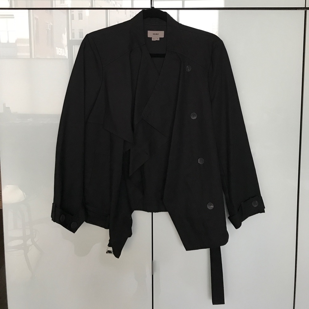 Helmut black jean trench jacket