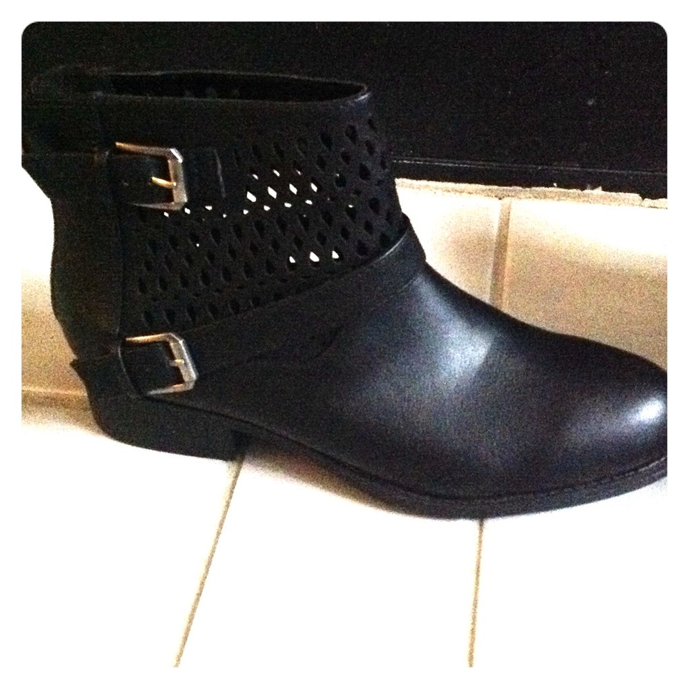 Black Ankle Bootie with Buckle detail