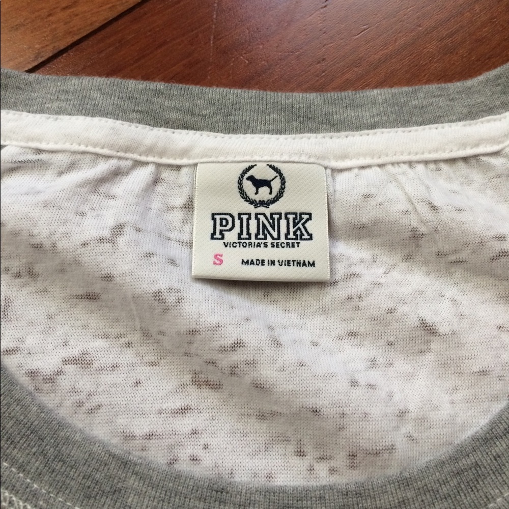 NWOT PINK Crystal Embellished Burnout Baseball Tee - Picture 3 of 3