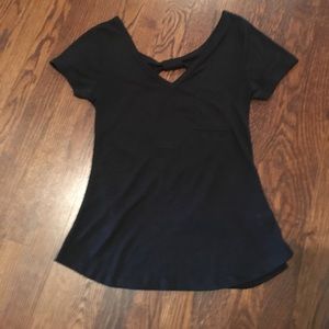 Black Open Back Tee