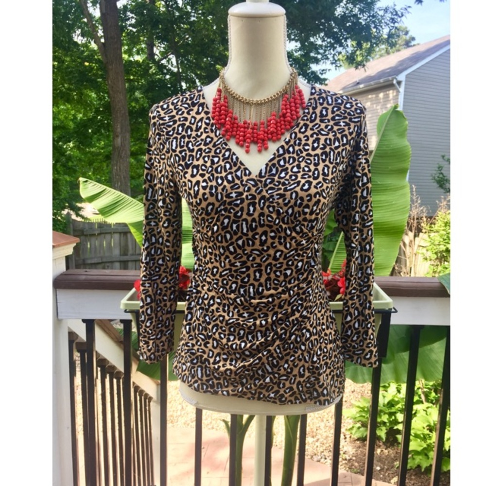 Banana Republic Cheetah Print Long Sleeve Top