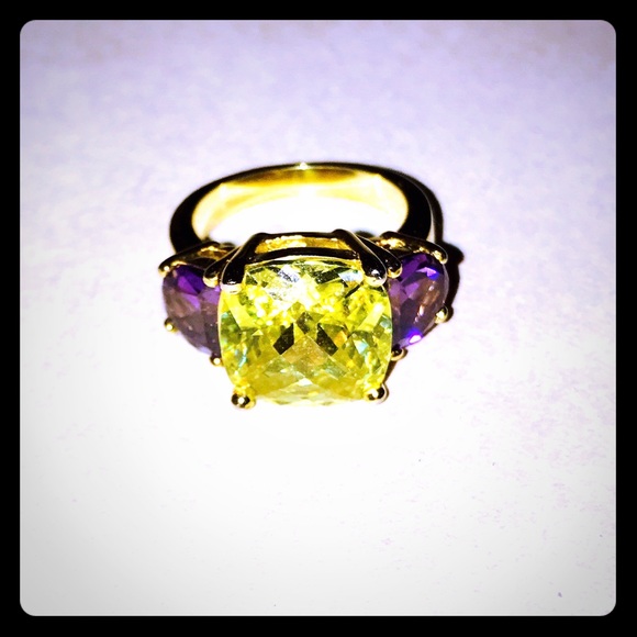 Amethyst and Citrine Ring - Picture 1 of 3