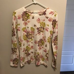 Garnet Hill Floral Sweater. NWOT
